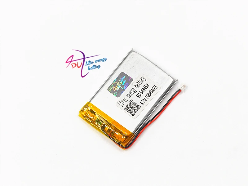 JST 1.25mm 2pin 503450 10 x pcs 3.7V 1000mAh Lithium Polymer LiPo Rechargeable Battery For Mp3 DVD PAD camera recorder speaker |