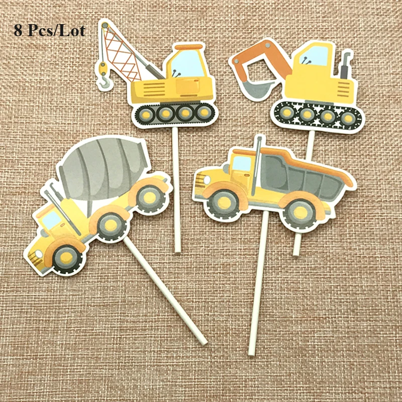 

party cars birthday cake topper children kids party supplies cupcake toppers digger birthday cars decoration birthday topper