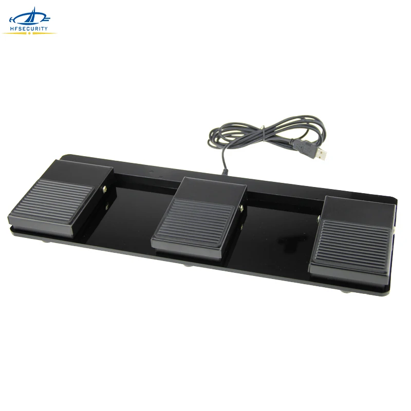 HFSECURITY Triple Metal Foot Switch Pedal Usb Game Foot Keyboard Wired