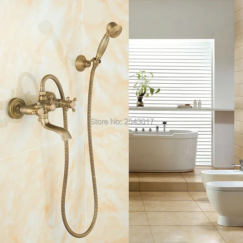 Классический Европейский Стиль, античный душевой набор для ванной комнаты, настенный медный латунный душевой кран, элегантный душевой кран для ванны ZR008