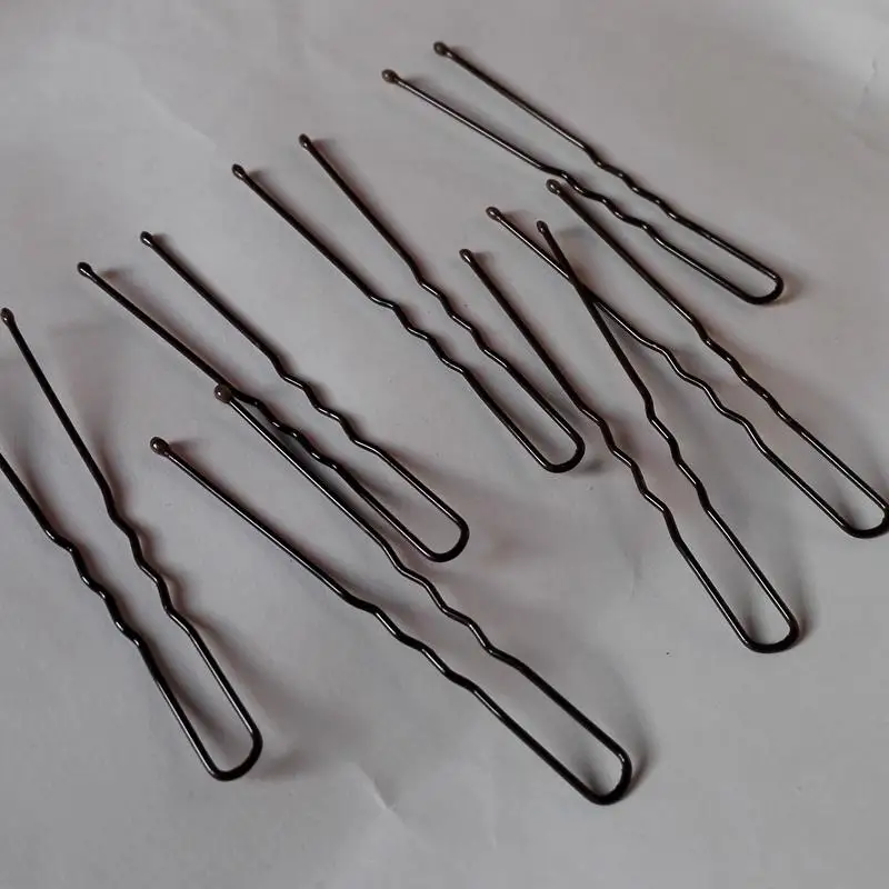 Beli 200 pcs lot coklat gelap berlapis tipis U bentuk Pin rambut, Bahan baja klip jepit