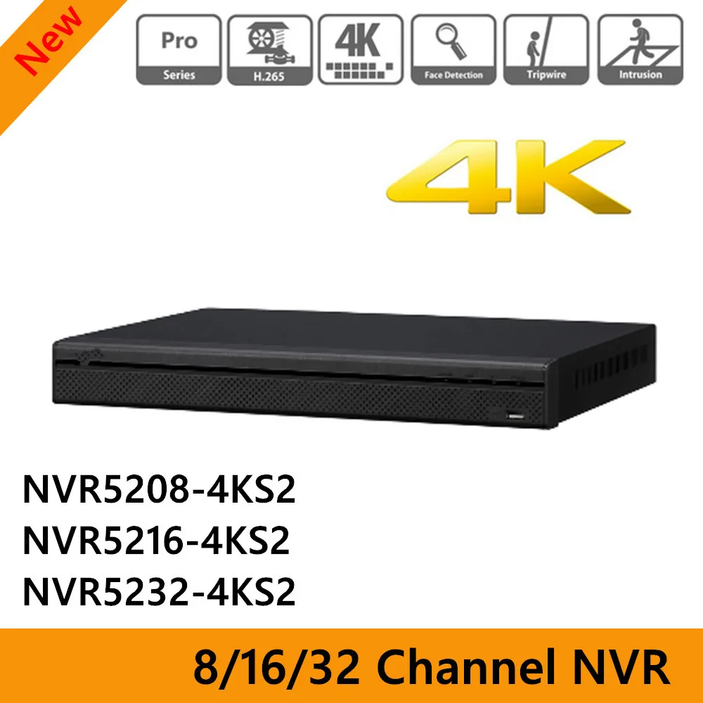 

DH NVR5208-4KS2 NVR5216-4KS2 NVR5232-4KS2 8/16/32 Channel 1U 4K H.265 Pro Network Video Recorder H.265 1080P 4K NVR