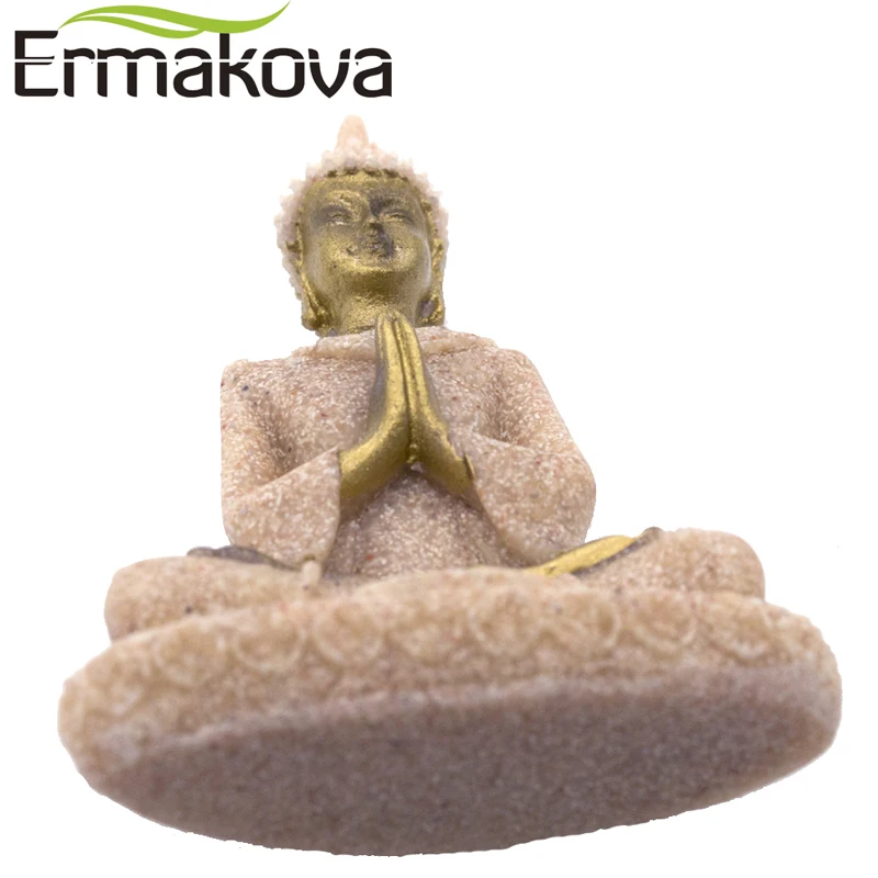 Высокая миниатюрная тайская статуя будды ERMAKOVA 8 см (3 1 дюйма) фэн шуй статуэтка из