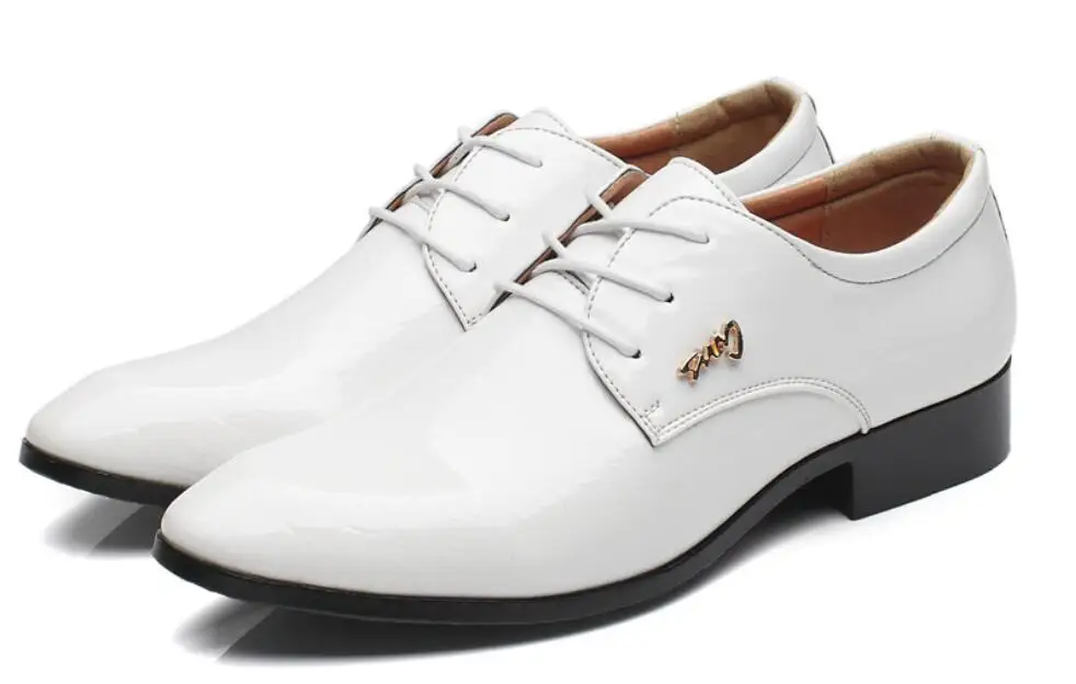 white Cuir Hommes brown Pointu D'affaires Pour Oxford Chaussures wine Black Red Bout Formelles Mariage Brevet De Robe En 5XwqZnH
