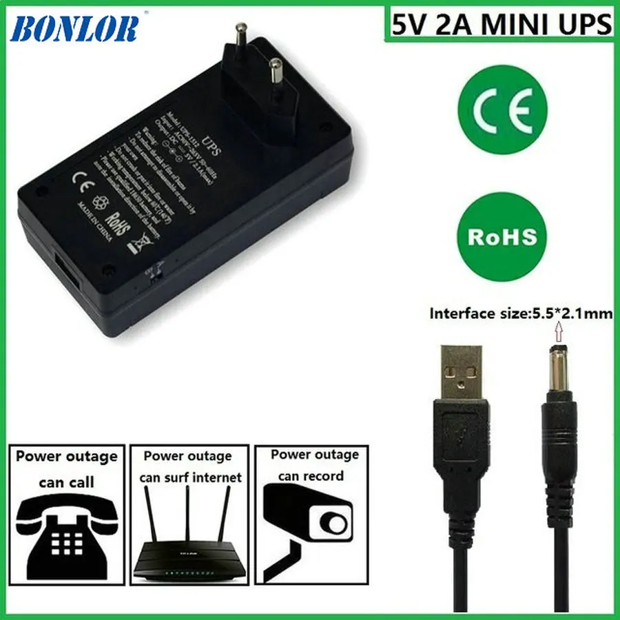 1 шт. 5V2A AC к DC мини адаптер источник бесперебойного питания UPS резервного для