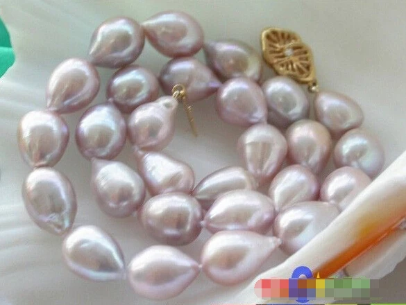 

HOT## Wholesale >>>> P2421 Lovely 17" 13MM lavender DRIP FRESHWATER PEARL NECKLACE