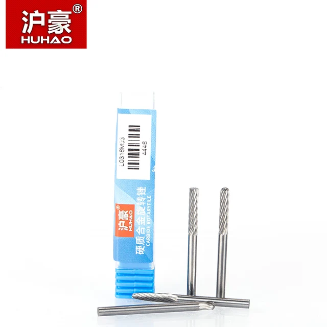 HUHAO 3mm Shank Tungsten Steel Cutter Metal Grinding Carving Rotary File Router Bit Head Grinding Abrasive Burrs Milling Cutter