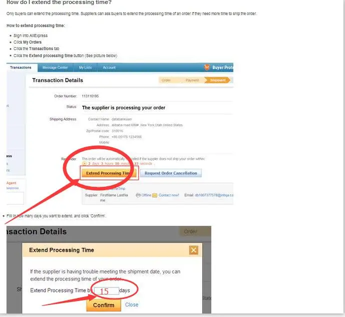 HOW TO EXTEND THE DELIVERY TIME