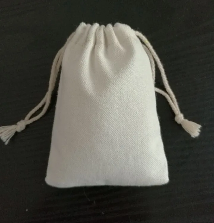 Small Canvas Jewelry Drawstring Bag 8x10cm (3"x 4") 9x12cm pack of 50