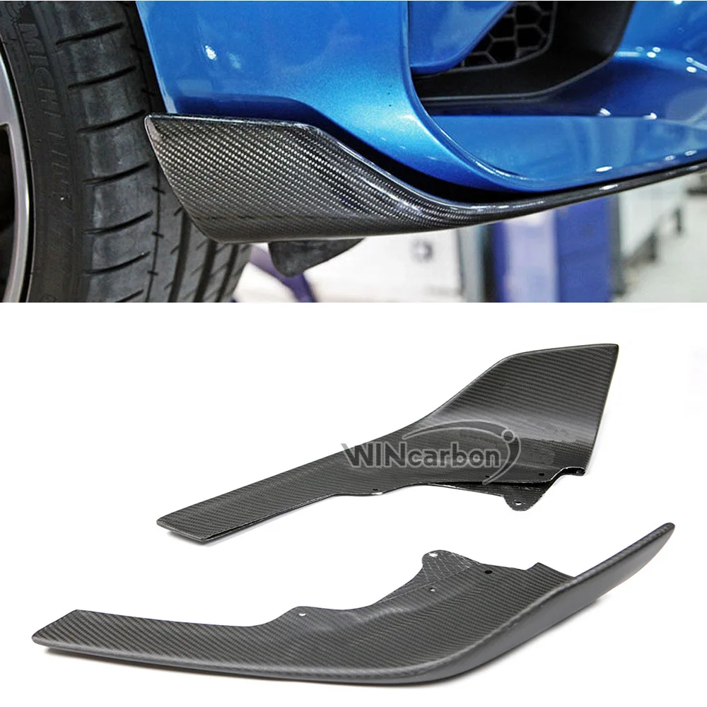 

P Style Real Carbon Fiber Add On Front Splitters Winglets 1pair for BMW F87 M2 2016UP