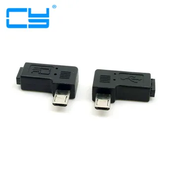 

100PCS 9mm Long Connector 90 Degree Left & Right Angled Micro USB2.0 5Pin Male to Female Extension Adapter Free by DHL UPS fedex
