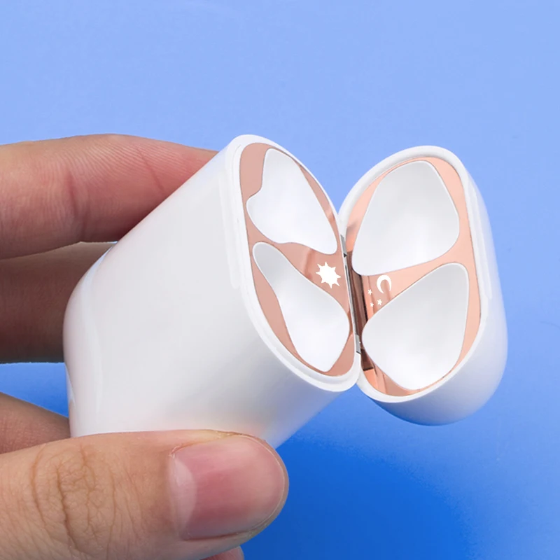 Стикер для наушников Airpods 2 защита от пыли для Air Pods 1 гарнитура ультратонкий протектор пленка Шаблон Матал наклейка защита кожи