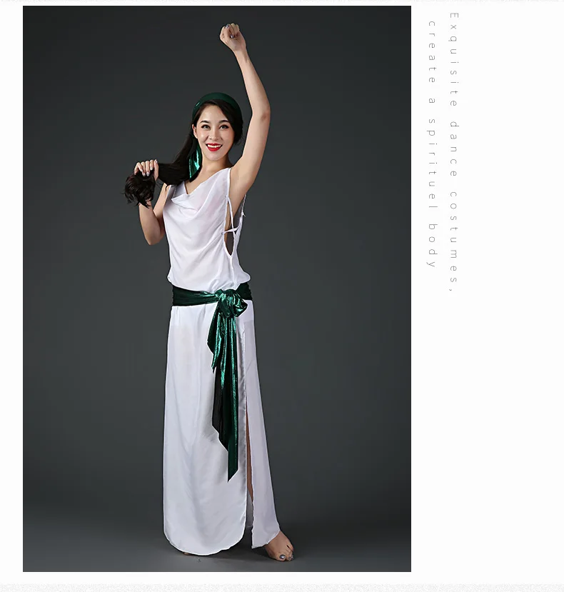 ZM185 представление живота народные танцы халат для женщин baladi shaabi saidi практика леди одежда - Цвет: white
