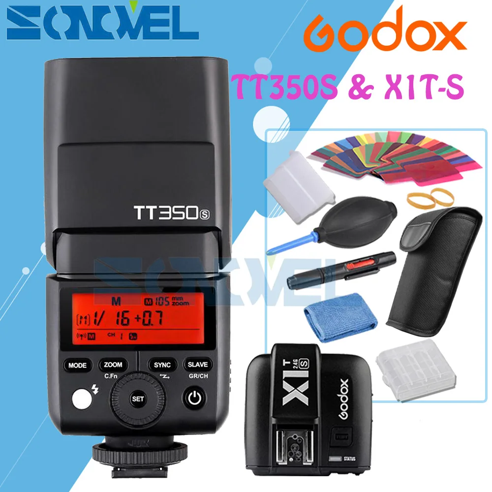 Godox Mini Speedlite TT350S Camera Flash TTL HSS GN36+X1T-S Transmitter for Sony A9 A7RII Mirrorles