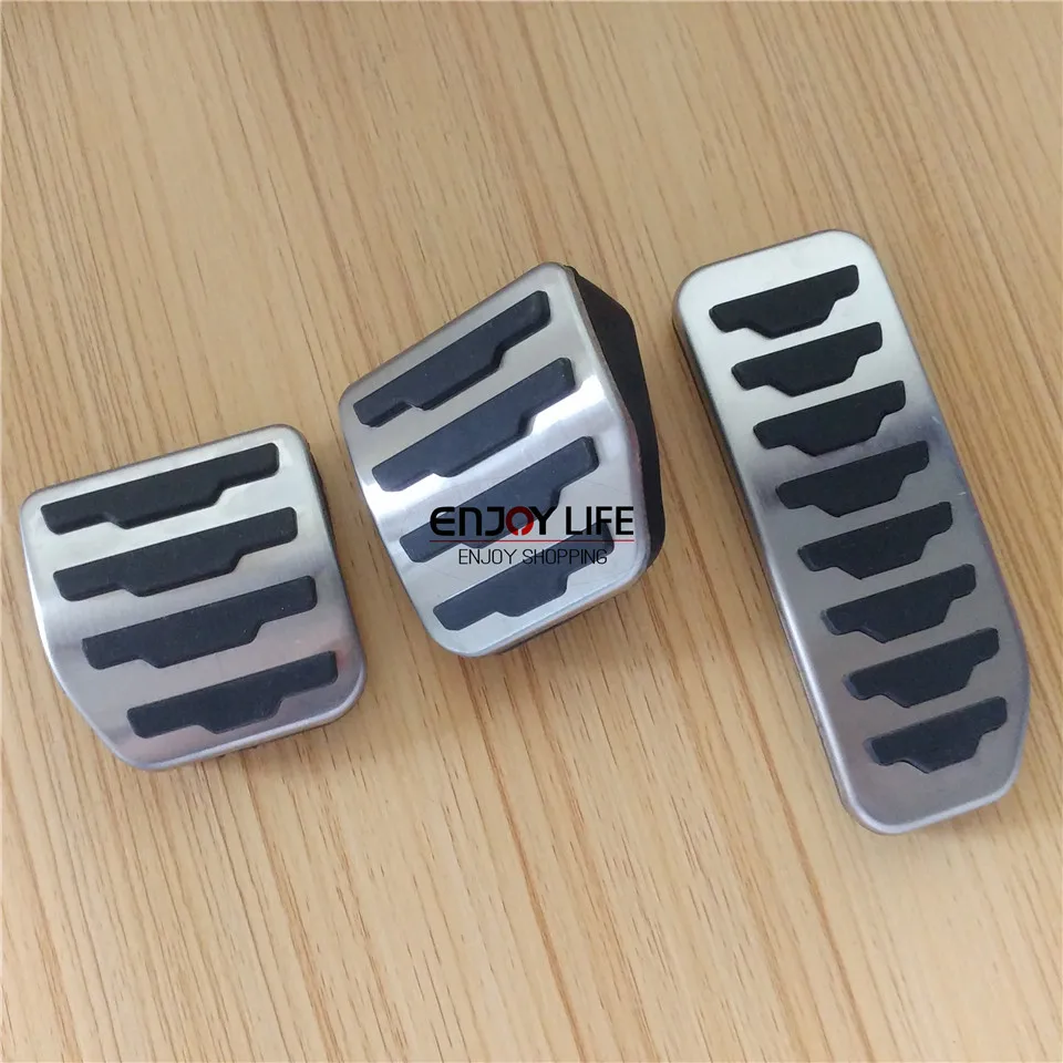 3pcs MT Stainless Steel Gas Fuel Brake Clutch Foot Pedal Cover For LR