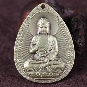 

China's feng shui brass statue-Family decoration bring good luck metal handicraft Necklace pendant.