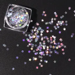 3 мм пятиконечные звезды блестки Лазерная Фольга для маникюра органайзер для гель-лака Мозаика DIY орнамент ногтей набор стразов