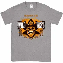 The Wild West At It’s Best Cowboy Sheriff Skull Mens T-Shirt Hot 2018 Summer Men’S T Shirt Fashion Funny O-Neck Tshirt