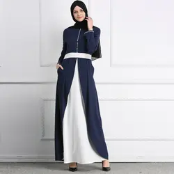 Vestidos 2019 платье Дубая долго лоскутное жемчугом женские мусульманские платья Elbise турецкий исламский хиджаб вечерние платья