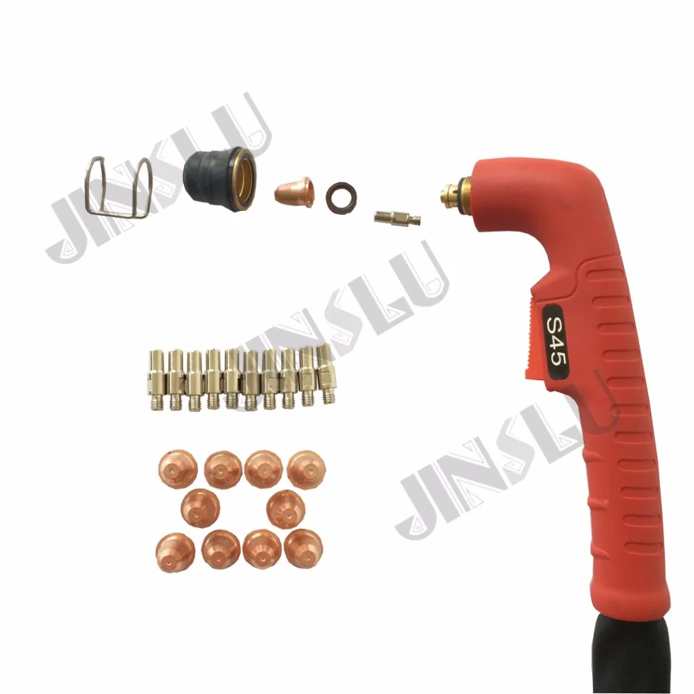 Consumíveis de Corte Plasma da Tocha Corpo Handle & Eletrodo S45 Pr0110 Dicas Pd0116-08 21 Pcs Red