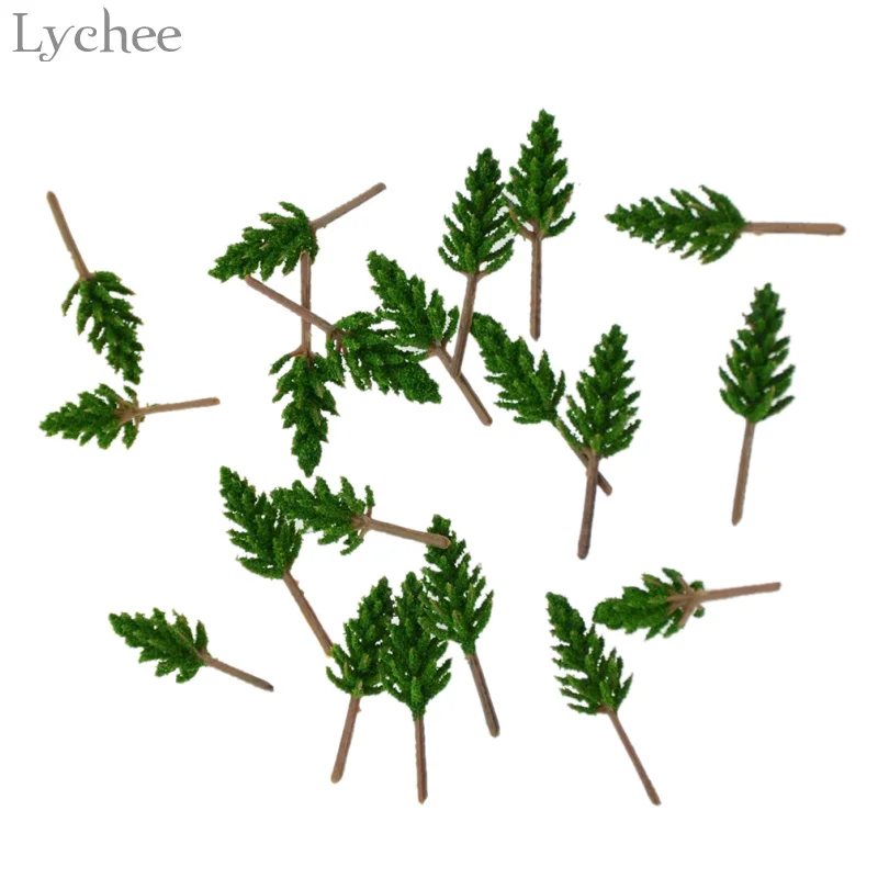 

Lychee 20pcs Mini Plastic Model Tree Scenery Landscape Zen Garden Figurines Miniatures Home Decoration