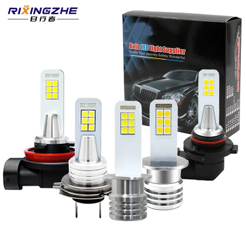 RXZ car H11 H1 LED H3 H7 H8 H9 H10 H16 Car bulb 9005/9006/HB3/HB4 Fog lights 3030 chip 12smd 12-24v Daytime Running |