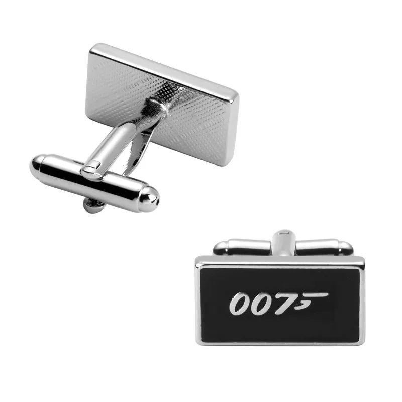 

Luxury shirt Black 007 cufflink for mens Brand cuff buttons cuff links High Quality abotoaduras Jewelr