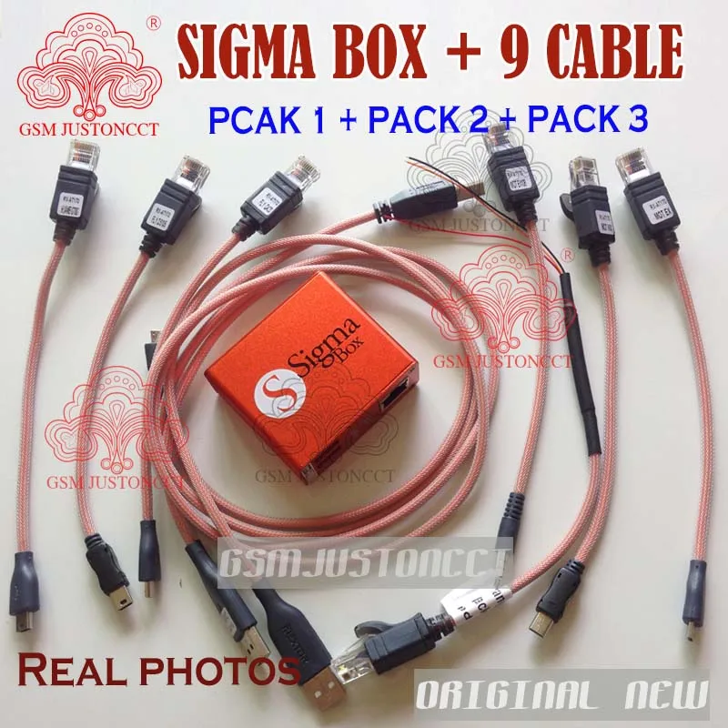 2018 оригинальная новая коробка Sigma с 9 набором кабелей + Pack 1 2 3 активации | Мобильные