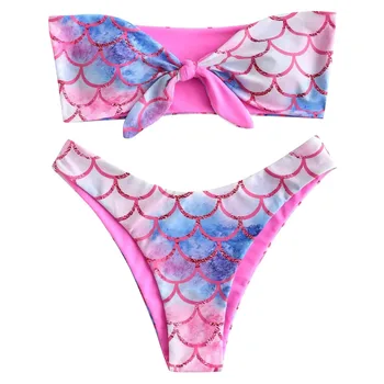 

2020 New Bathing Suit Women Print Bikini Push-Up Padded Bra Beach Swim Suit Bikini Set Swimsuit Summer Beachwear Swimwear #C2