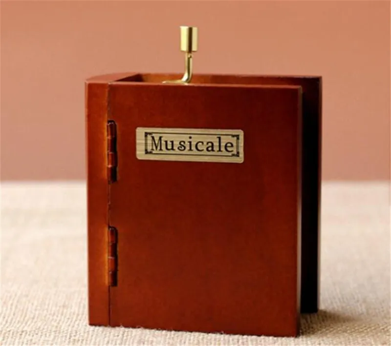 

Home Decorative Ornament Hand Crank Musical Box Vintage Wooden Mini Music Box Crafts CASTLE IN THE SKY 7.2x4x9.5CM