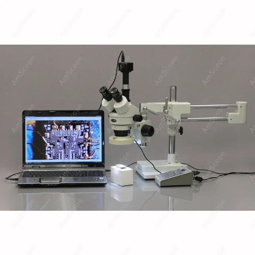 Тринокуляр стерео микроскоп поставка AmScope 3.5X 90X тринокуляр с 8 часового пояса на