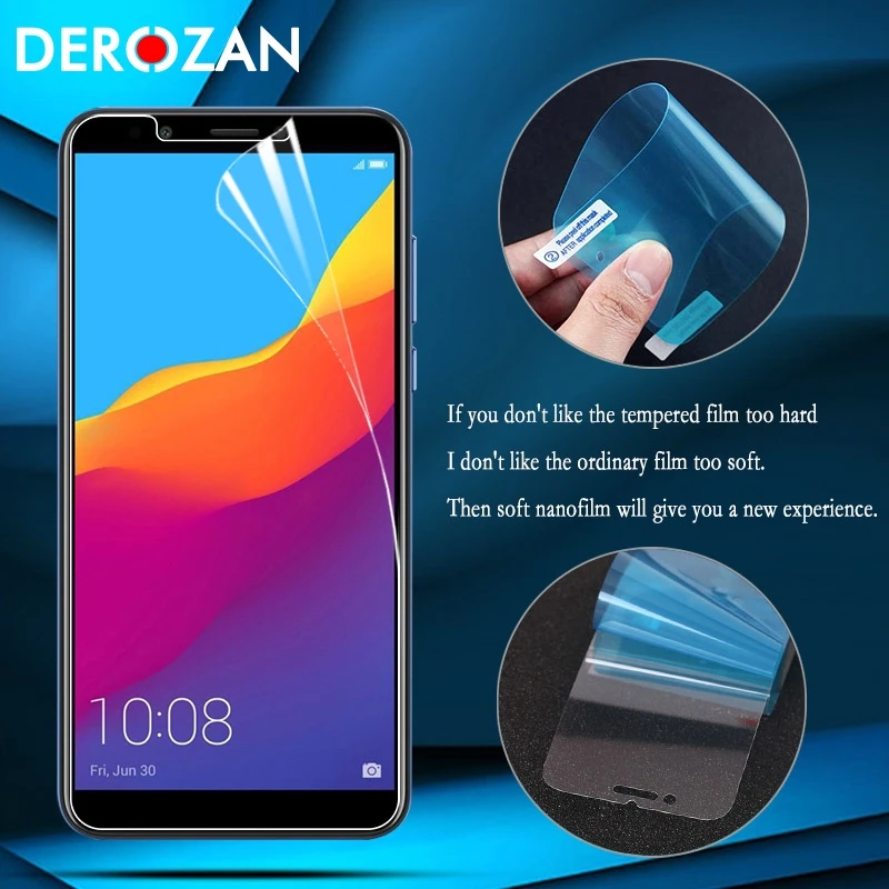 

DEROZAN Nano Screen Protector For Huawei Honor 7A Pro Glass 7C 5.7 Y6 Prime 2018 AUM-L41 Ultrastrong Explosion Proof Membrane