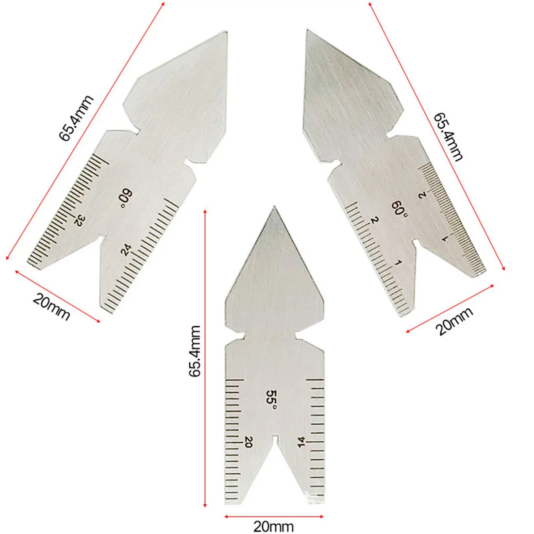 

1pc 55/60 Center Gauge Angle Degrees Template Inch Metric Screw Thread Pitch Gauge Measuring Lathe Tools