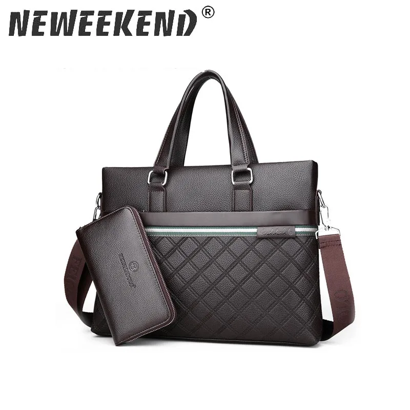 

2018 Men Casual Briefcase Business Shoulder Bag Leather Messenger Bags Computer Laptop Handbag Bag Men's Travel Bags 8800