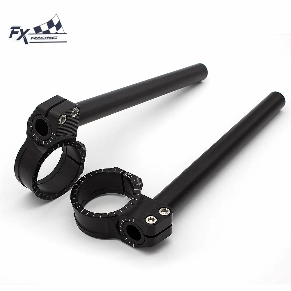 HITTIME 2Pcs 7//8 Motorcycle Clip On CNC Handlebar Fork Tube Aluminum Set Black /& 35mm
