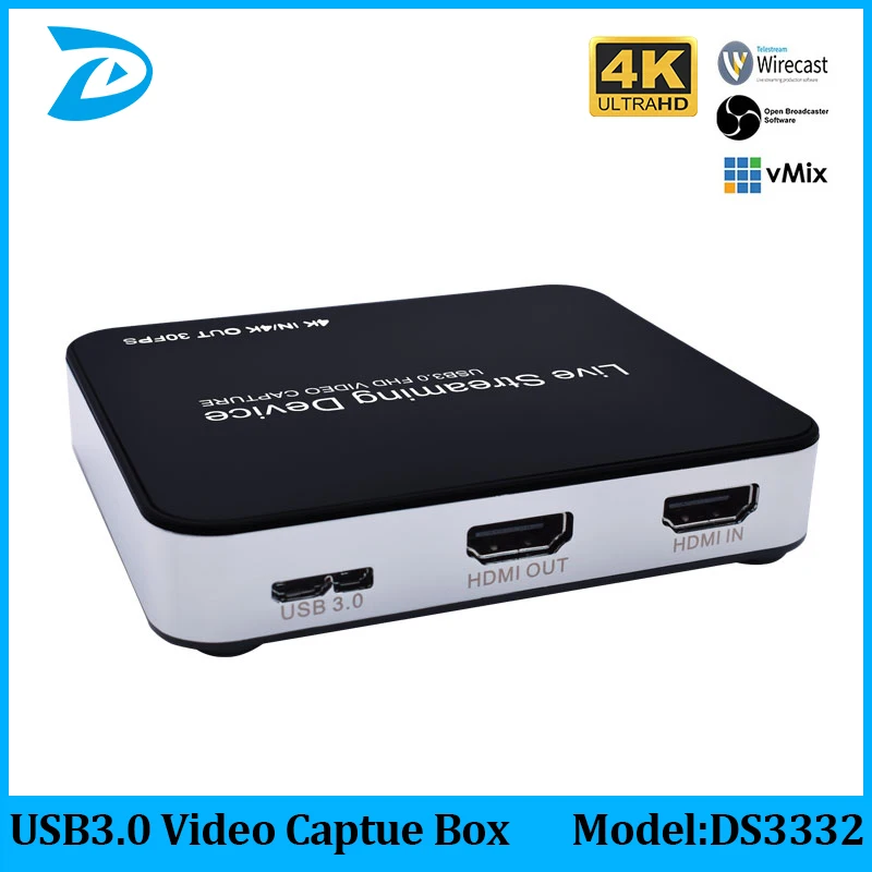 

4k30fps HDMI VIDEO CAPTURE Record Phone Game TV Box Live Streaming Broadcast to Facebook Youtube USB3.0 HDMI Card Dongle