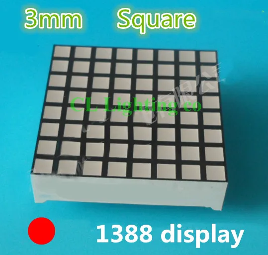 Бесплатная доставка 3 мм светодиодный матричный дисплей 16 Pin 8x8 Красный общий анод