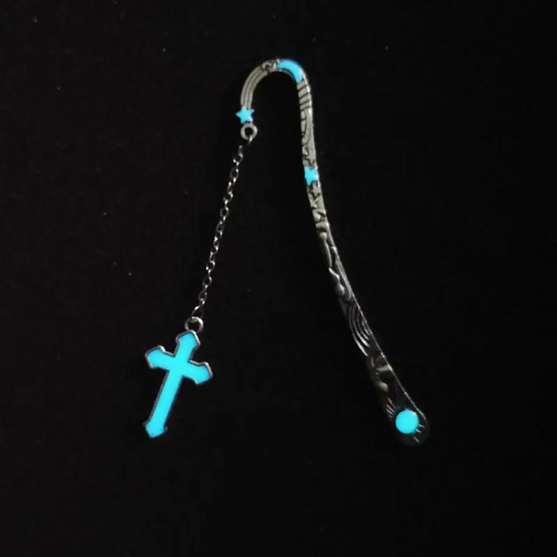 Светящиеся Крест закладки Ретро светящиеся изысканные металлические солнце и луна звезды закладки флуоресцентные Металлические многоцелевые ювелирные изделия подарок