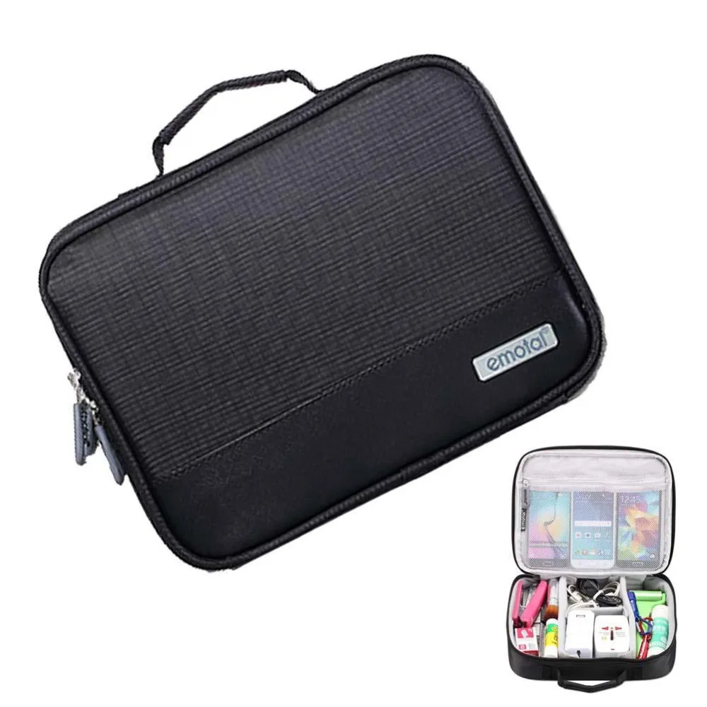 Kopen Waterdichte Elektronische Accessoires Reistas Nylon Mens Travel Organizer Voor Sd kaart USB Kabel Digitale Apparaat Zak Zwart EH