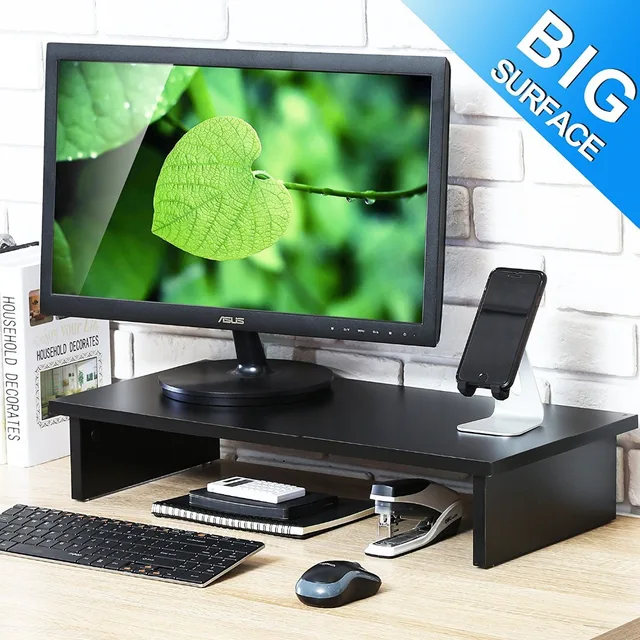 Cheap FITUEYES Computer Monitor Stand TV Shelf Riser 4.7'' High Elevated Desktop TV Stand for Xbox One/component/flat Screen TV