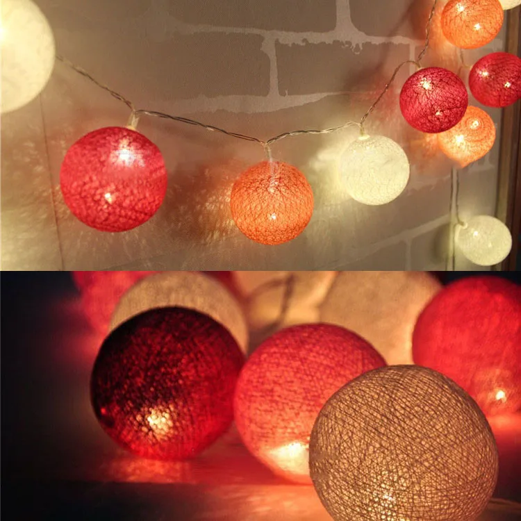 Mrosaa 3,3 м 20 светодиодный Красный ватный шарик света строки светодиодный фея для фестиваля Рождество Свадьба Lumious свечения Вечерние поставки