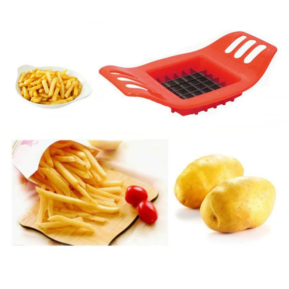 DIY Chips Potato Slicer Stainless Steel French Fry Cutter Chopper Potato Cutting Fries Kitchen Gadgets Cooking Tool