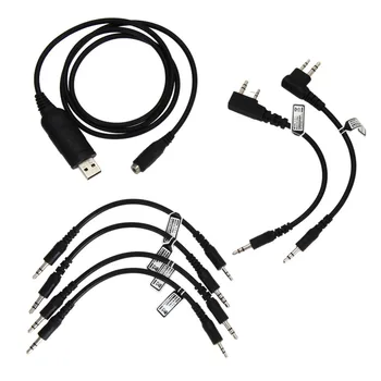 

Alloet Multifunction 6 in 1 USB Programming Cable With 6pcs Different Adapters & 1 CD For HYT BAOFENG KENWOOD For Walkie Talkie