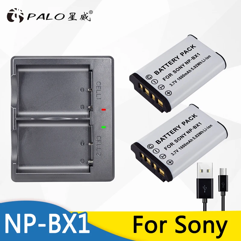 

2Pcs NP-BX1 battery Pack NP BX1 NPBX1+Dual bateria charger For Sony NP-BX1 HDR-AS200v AS15 AS100V DSC-RX100 X1000V WX350 RX1