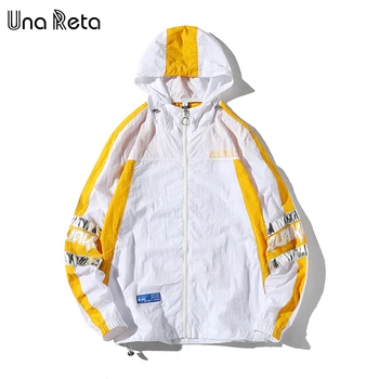 

Una Reta Jacket Men's Spring Autumn New Streetwear Thin Jacket Tracksuit Splicing Lover Coat Hip Hop Plus Size Loose Man Jacket