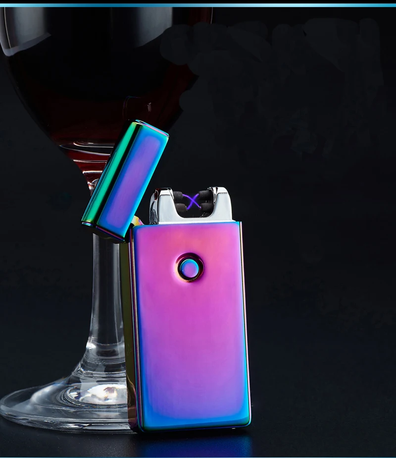New Arrival Cigarette lighter Smoking Accessories Electric Arc Windproof Rechargeable Flameless No Gas Metal Pulse USB