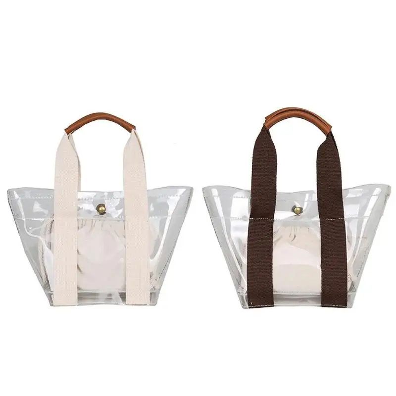 

Hot Sale Casual Composite Bag Clear PVC Women Shopping Handbags Jelly Transparent Plastic Summer Beach Bags Europe Tote Bag