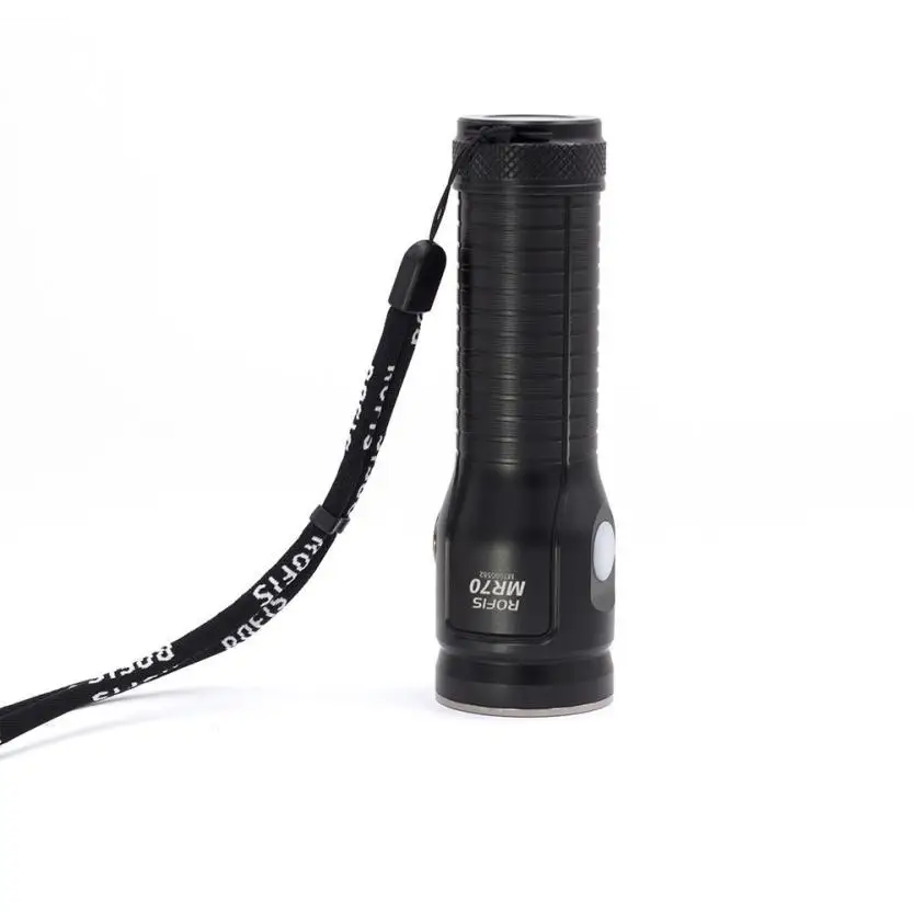 

ROFIS MR70 3500Lumen XHP70.2 CW LED Dual lights Flashlight w/ 26650 Battery Outdoor Bicycle Light Waterproof Flashlight P#