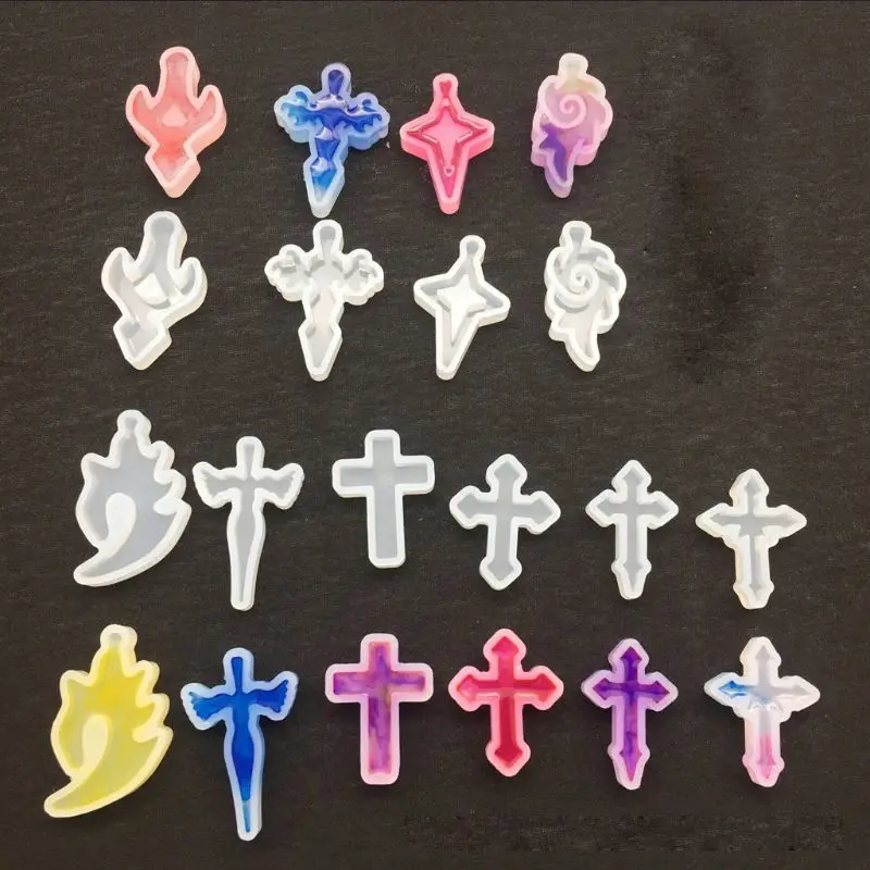 

Bat Skull Cross Pendant Moon Mold Silicone Mold For The Royal Resin Flower DIY Jewelry Making Tool Mold Resin Molds for Jewelry