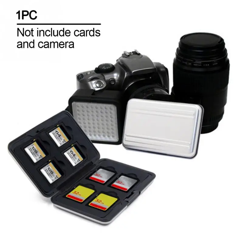

Aluminum Case For Memory Card With 8 Slots Waterproof Organizer Aluminium Holder Storage Box